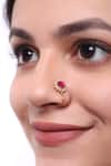 Buy_Sica Jewellery_Pink Stones 925 Silver Nosepin _at_Aza_Fashions