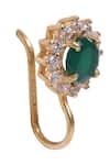 Shop_Sica Jewellery_Green Stones 925 Silver Nosepin _at_Aza_Fashions