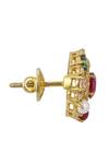 Sica Jewellery_Multi Color Diamonds 925 Silver Moissanite Polki Navratna Earrings _Online_at_Aza_Fashions