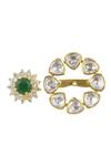 Buy_Sica Jewellery_Green Diamonds 925 Silver Moissanite Polki Vijaya Earrings _Online_at_Aza_Fashions