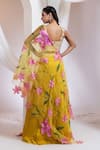Smriti By Anju Agarwal_Yellow Silk, Chinon Sequins, Embroidery, Sunlit Grove Lehenga And Bralette Set _Online_at_Aza_Fashions