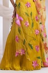 Shop_Smriti By Anju Agarwal_Yellow Silk, Chinon Sequins, Embroidery, Sunlit Grove Lehenga And Bralette Set _Online_at_Aza_Fashions