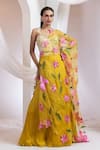 Buy_Smriti By Anju Agarwal_Yellow Silk, Chinon Sequins, Embroidery, Sunlit Grove Lehenga And Bralette Set _at_Aza_Fashions