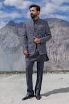 Buy Amit Arora Gray Polyester, Lycra, Knit, Twill Embroidery Hand Sherwani Jacket Kurta Set at Aza Fashions Buy_Amit Arora_Gray Polyester, Lycra, Knit, Twill Embroidery Hand Sherwani Jacket Kurta Set _at_Aza_Fashions