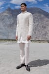 Amit Arora Pink Polyester, Twill, Modal Embroidery Sherwani Jacket Set Online at Aza Fashions Amit Arora_Pink Polyester, Twill, Modal Embroidery Sherwani Jacket Set _Online_at_Aza_Fashions