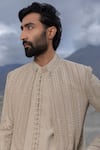Amit Arora Beige Cotton Embroidery Monotone Hand Jacket Set Online at Aza Fashions Amit Arora_Beige Cotton Embroidery Monotone Hand Jacket Set_Online_at_Aza_Fashions