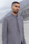 Buy_Amit Arora_Gray Cotton Embroidery Hand Jacket Kurta Set _Online_at_Aza_Fashions