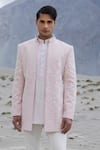 Amit Arora Pink Polyester, Knit, Silk Embroidery Hand Jacket Kurta Set Online at Aza Fashions Amit Arora_Pink Polyester, Knit, Silk Embroidery Hand Jacket Kurta Set _Online_at_Aza_Fashions