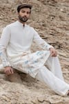 Shop_Amit Arora_Off White Polyester Embroidery Kurta With Pant _at_Aza_Fashions