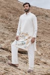 Buy_Amit Arora_Off White Polyester Embroidery Kurta With Pant _at_Aza_Fashions