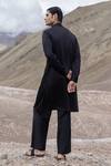 Shop_Amit Arora_Black Knit Embroidery Embellished Straight Kurta With Pant _Online_at_Aza_Fashions