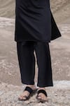 Buy_Amit Arora_Black Knit Embroidery Embellished Straight Kurta With Pant 