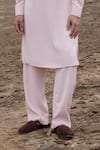 Amit Arora_Pink Knit Embroidery Embellished Placket Kurta With Pant _Online_at_Aza_Fashions