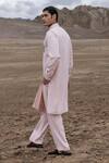 Shop_Amit Arora_Pink Knit Embroidery Embellished Placket Kurta With Pant _at_Aza_Fashions