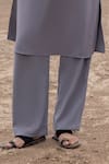 Amit Arora_Gray Knit Beads Embelllished Kurta With Pant _Online_at_Aza_Fashions