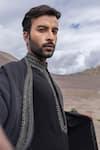 Amit Arora_Black Knit Embroidery Straight Kurta With Pant _at_Aza_Fashions