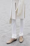 Amit Arora_Cream Silk, Organza, Twill, Modal Embroidery Hand Sherwani Set With Stole _Online_at_Aza_Fashions