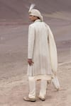 Shop_Amit Arora_Gold Silk, Organza, Twill, Modal Embroidery Hand Sherwani Set _at_Aza_Fashions