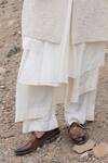 Amit Arora_Cream Polyester, Organza, Twill, Modal Textured Sherwani Set With Stole _Online_at_Aza_Fashions