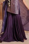 Muditaa By Urmila_Purple Chanderi, Brocade, Organza Vanya Floral Woven Kurta Gharara Set _Online_at_Aza_Fashions