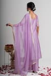 Shop_Muditaa By Urmila_Lavender Chanderi Silk Embroidery, Gota Patti, Mridula Hand Kurta Pant Set _at_Aza_Fashions