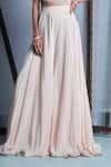 Muditaa By Urmila_Pink Net, Crepe Embroidery, Fabric Flowers One Shoulder Kaya Yoke Jumpsuit _Online_at_Aza_Fashions
