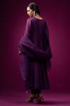 Trendy Tokari_Purple Silk, Chanderi Embroidery V-neck Kurta Set _Online_at_Aza_Fashions