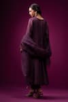 Trendy Tokari_Purple Silk, Chanderi Sequins, Embroidery V-neck Angrakha Kurta Set _Online_at_Aza_Fashions