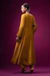 Trendy Tokari_Yellow Silk, Chanderi Embroidery Round Neck Anarkali Set _Online_at_Aza_Fashions