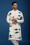 Countrymade_Ivory Cotton Abstract Cloud Kurta And Pant Set _at_Aza_Fashions