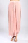 Anamika Khanna_Pink Embroidery Round Neck Kurta With Skirt _at_Aza_Fashions