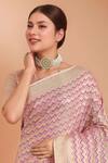 Shop_Samyukta Singhania_Lilac Zari Woven Banarasi Saree With Blouse _Online_at_Aza_Fashions