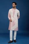 Buy_Countrymade_Pink Cotton Line Pattern Kurta And Pant Set _Online_at_Aza_Fashions