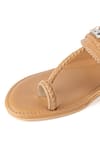 Buy_Preet Kaur_Beige Embellished Kolhapuri Flats _Online_at_Aza_Fashions