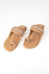 Buy_Preet Kaur_Beige Embellished Kolhapuri Flats _at_Aza_Fashions