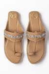 Shop_Preet Kaur_Beige Embellished Kolhapuri Flats _Online_at_Aza_Fashions
