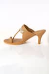 Preet Kaur_Beige Beads, Crystals Mukaish Heels _Online_at_Aza_Fashions
