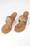Buy_Preet Kaur_Beige Beads, Crystals Mukaish Heels _at_Aza_Fashions