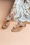 Buy_Preet Kaur_Beige Embellished Kolhapuri Heels _at_Aza_Fashions