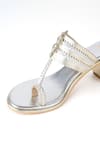 Preet Kaur_Gold Beads And Silver Two Tone Embellished Heels _Online_at_Aza_Fashions