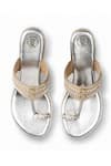 Shop_Preet Kaur_Gold Beads And Silver Two Tone Embellished Heels _Online_at_Aza_Fashions