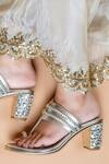 Buy_Preet Kaur_Gold Beads And Silver Two Tone Embellished Heels _at_Aza_Fashions