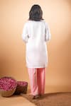 Shop_Mamicha_White Cotton Tassels Collared Kurta And Pant Set _at_Aza_Fashions