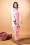 Mamicha_White Cotton Tassels Collared Kurta And Pant Set _Online_at_Aza_Fashions