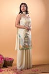 Mamicha_Ivory Cotton Embroidery Round Neck Kurta Pant Set _Online_at_Aza_Fashions