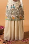 Buy_Mamicha_Ivory Cotton Embroidery Round Neck Kurta Pant Set _Online_at_Aza_Fashions