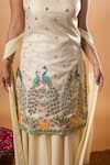 Mamicha_Ivory Cotton Embroidery Round Neck Kurta Pant Set _at_Aza_Fashions