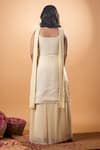 Shop_Mamicha_Ivory Cotton Embroidery Round Neck Kurta Pant Set _at_Aza_Fashions
