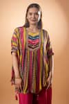Shop_Mamicha_Multi Color Cotton Embroidery Round Neck Multicolor Designer Kurta And Pant Set _Online_at_Aza_Fashions