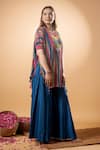 Buy_Mamicha_Multi Color Cotton Embroidery Round Neck Multicolor Designer Kurta And Pant Set _Online_at_Aza_Fashions